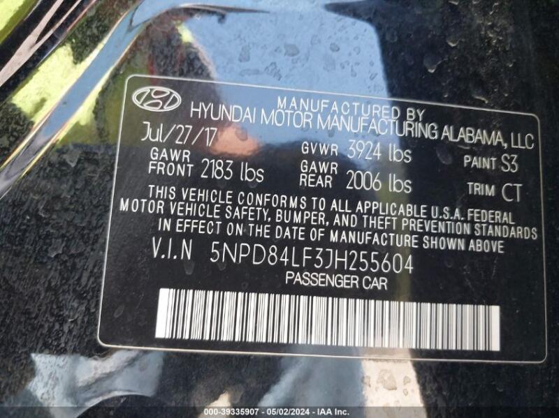2018 HYUNDAI ELANTRA VALUE EDITION - 5NPD84LF3JH255604 | SeoVin.biz