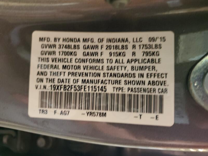 2015 HONDA CIVIC LX - 19XFB2F53FE115145 | SeoVin.biz