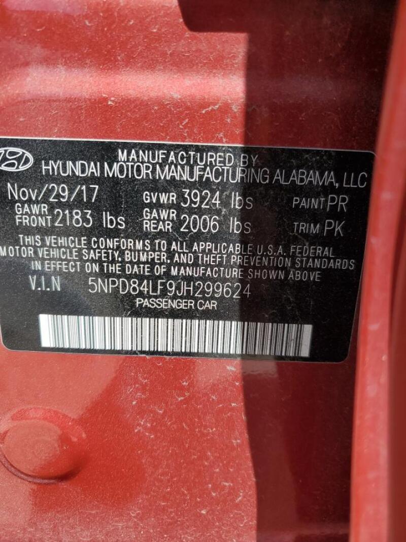 2018 HYUNDAI ELANTRA SEL - 5NPD84LF9JH299624 | SeoVin.biz