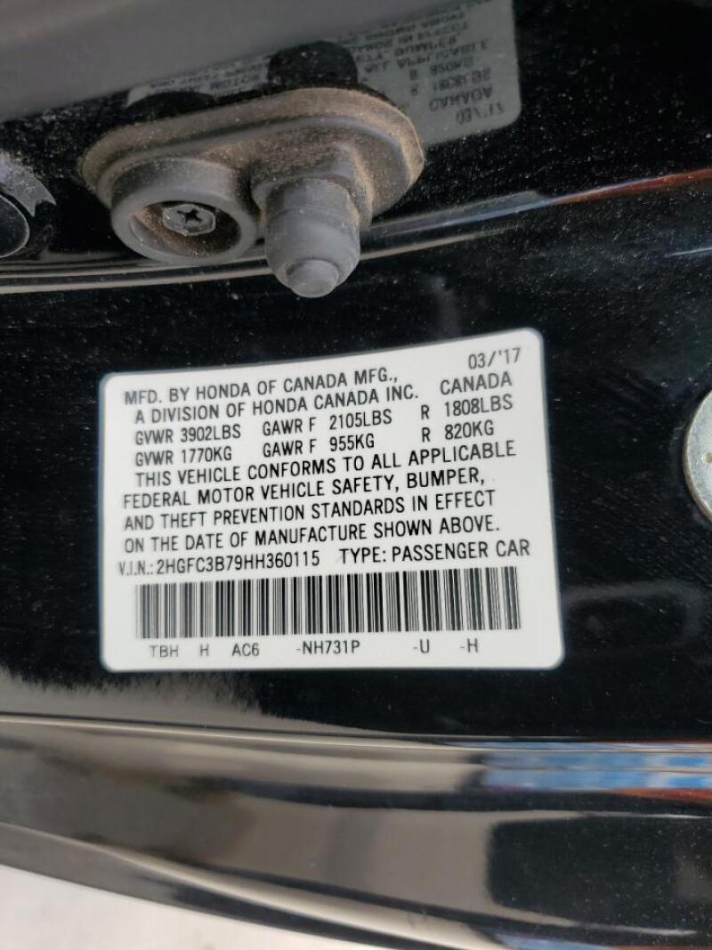 2017 HONDA CIVIC EXL - 2HGFC3B79HH360115 | SeoVin.biz