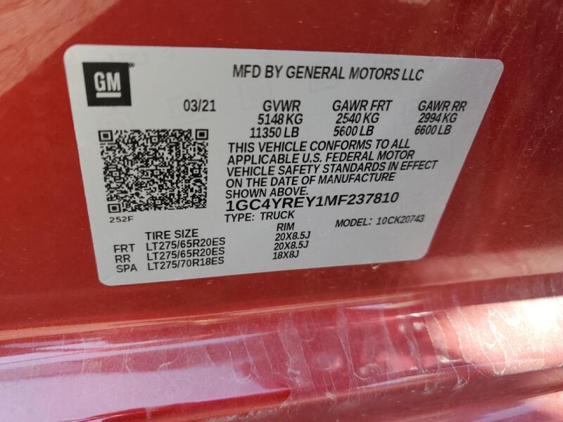 2021 CHEVROLET SILVERADO K2500 HIGH COUNTRY - 1GC4YREY1MF237810 | SeoVin.biz