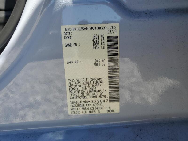 2023 NISSAN ALTIMA SR - 1N4BL4CV0PN375047 | SeoVin.biz