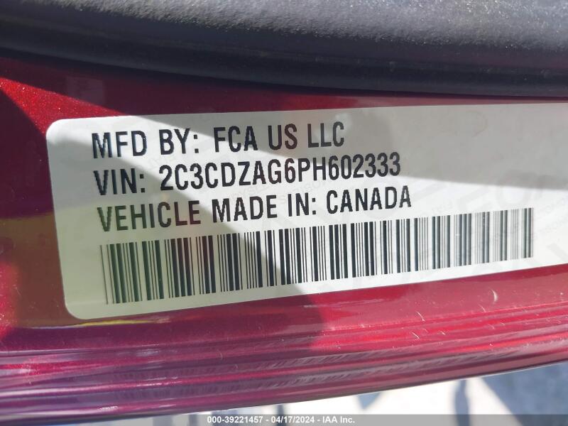 2023 DODGE CHALLENGER SXT - 2C3CDZAG6PH602333 | SeoVin.biz