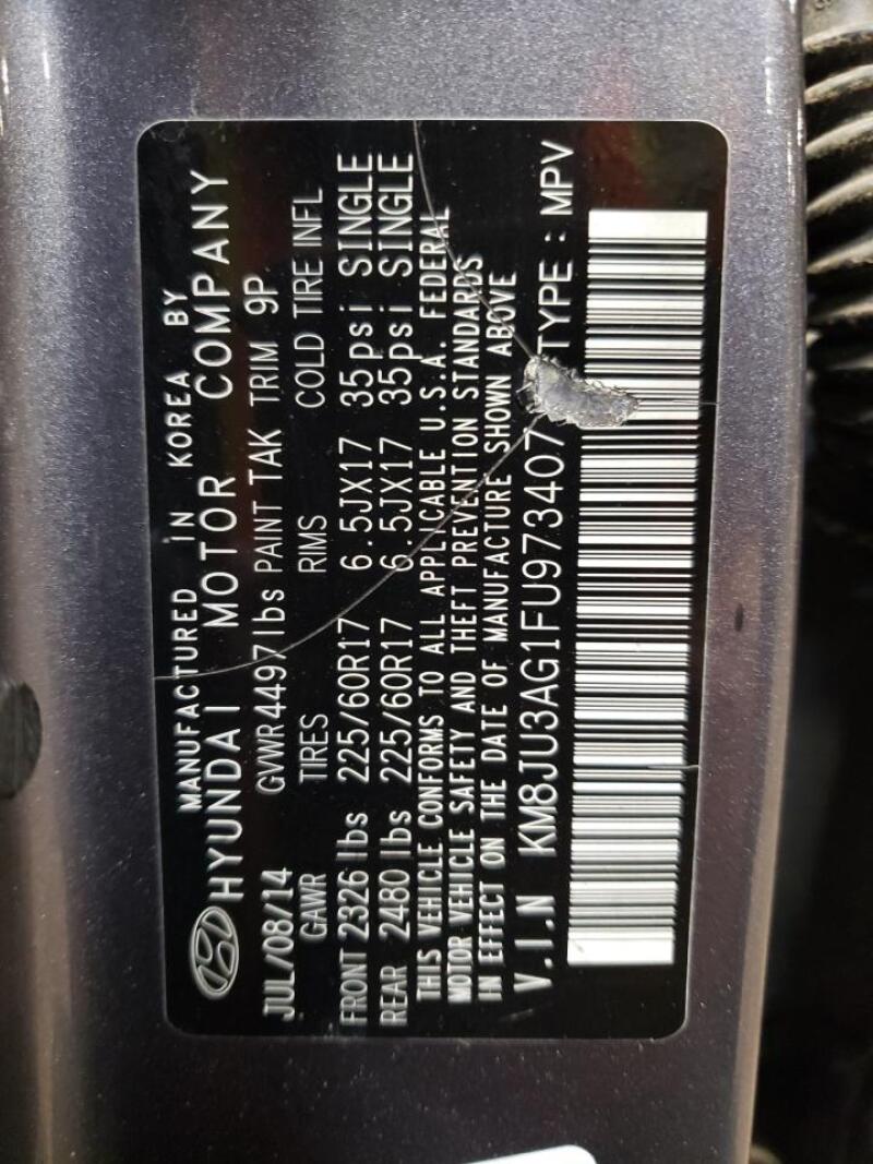 2015 HYUNDAI TUCSON LIMITED - KM8JU3AG1FU973407 | SeoVin.biz