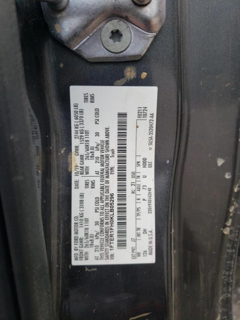 2019 FORD RANGER XL - 1FTER1FH0KLB05296 | SeoVin.biz