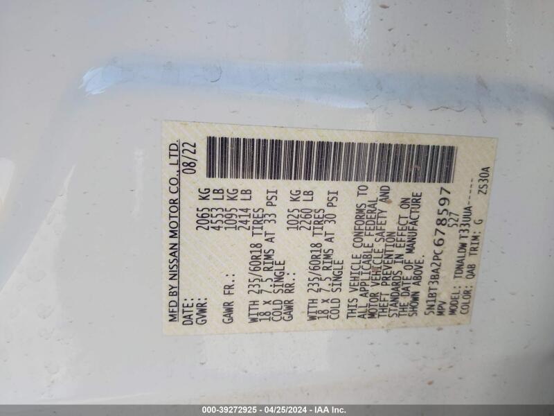 2023 NISSAN ROGUE SV FWD - 5N1BT3BA2PC678597 | SeoVin.biz