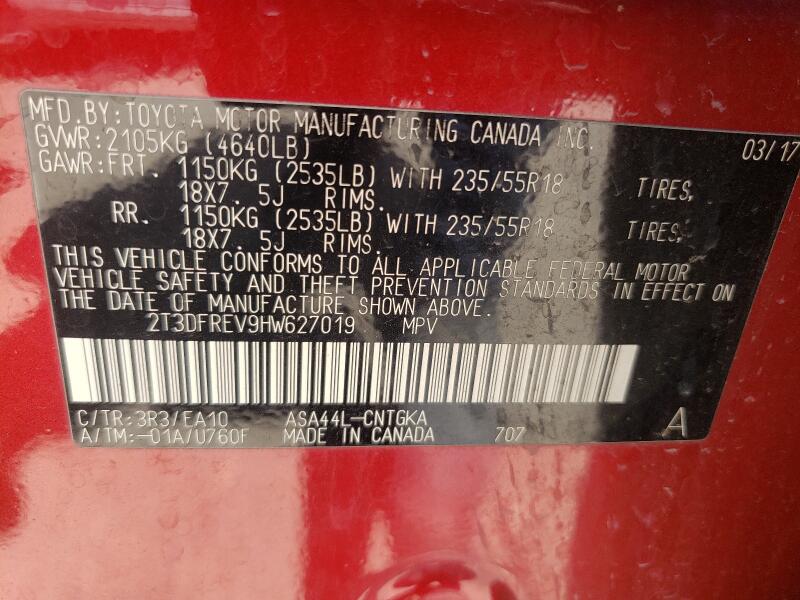 2017 TOYOTA RAV4 LIMITED - 2T3DFREV9HW627019 | SeoVin.biz