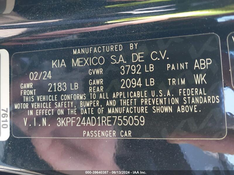 2024 KIA FORTE LXS - 3KPF24AD1RE755059 | SeoVin.biz