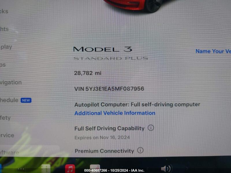 2021 TESLA MODEL 3 STANDARD RANGE PLUS REAR-WHEEL DRIVE - 5YJ3E1EA5MF087956 | SeoVin.biz