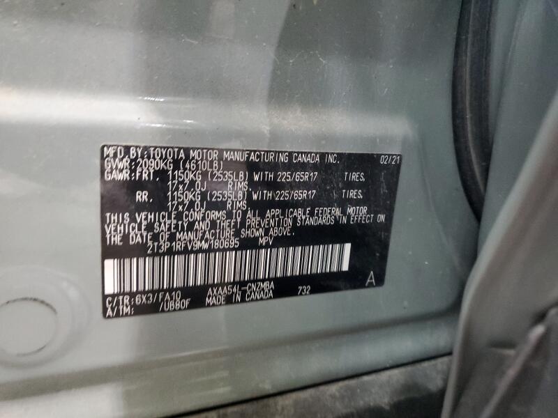 2021 TOYOTA RAV4 XLE - 2T3P1RFV9MW180695 | SeoVin.biz