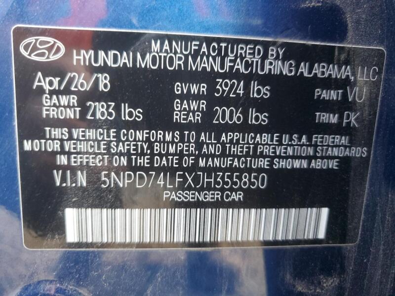 2018 HYUNDAI ELANTRA SE - 5NPD74LFXJH355850 | SeoVin.biz