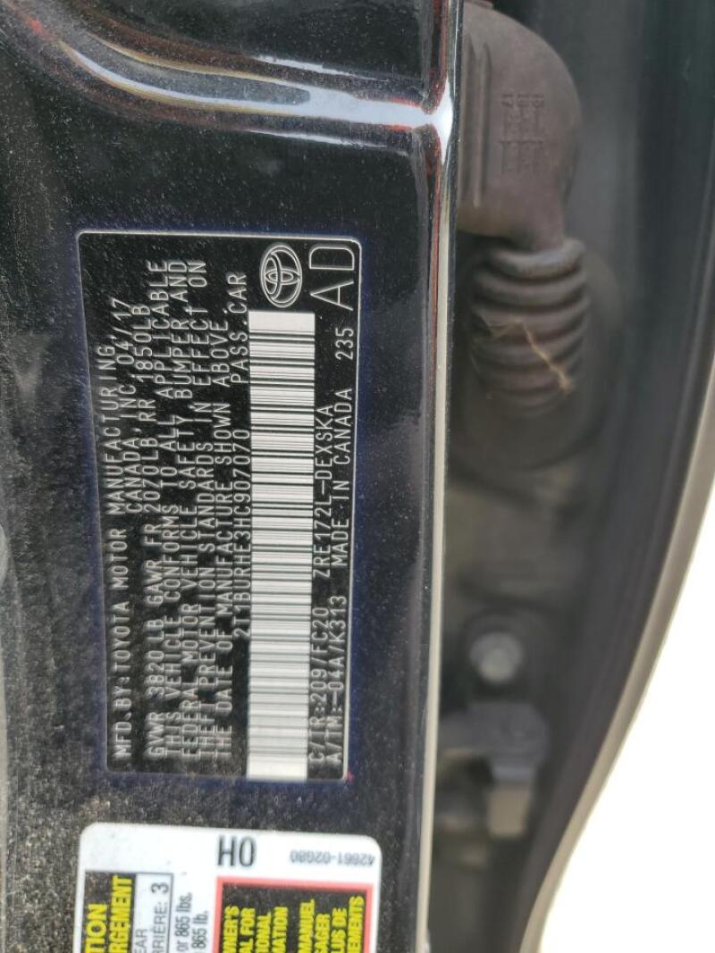 2017 TOYOTA COROLLA L - 2T1BURHE3HC907070 | SeoVin.biz