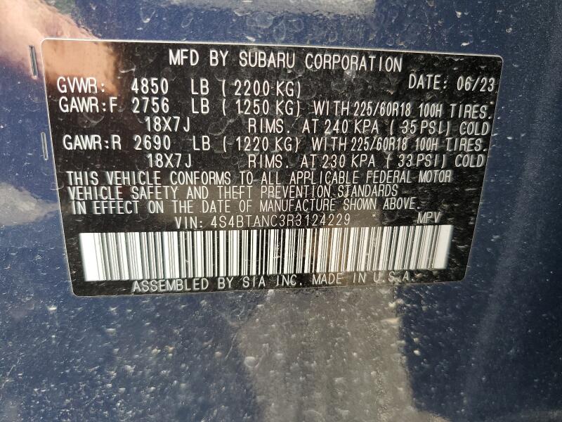 2024 SUBARU OUTBACK LIMITED - 4S4BTANC3R3124229 | SeoVin.biz