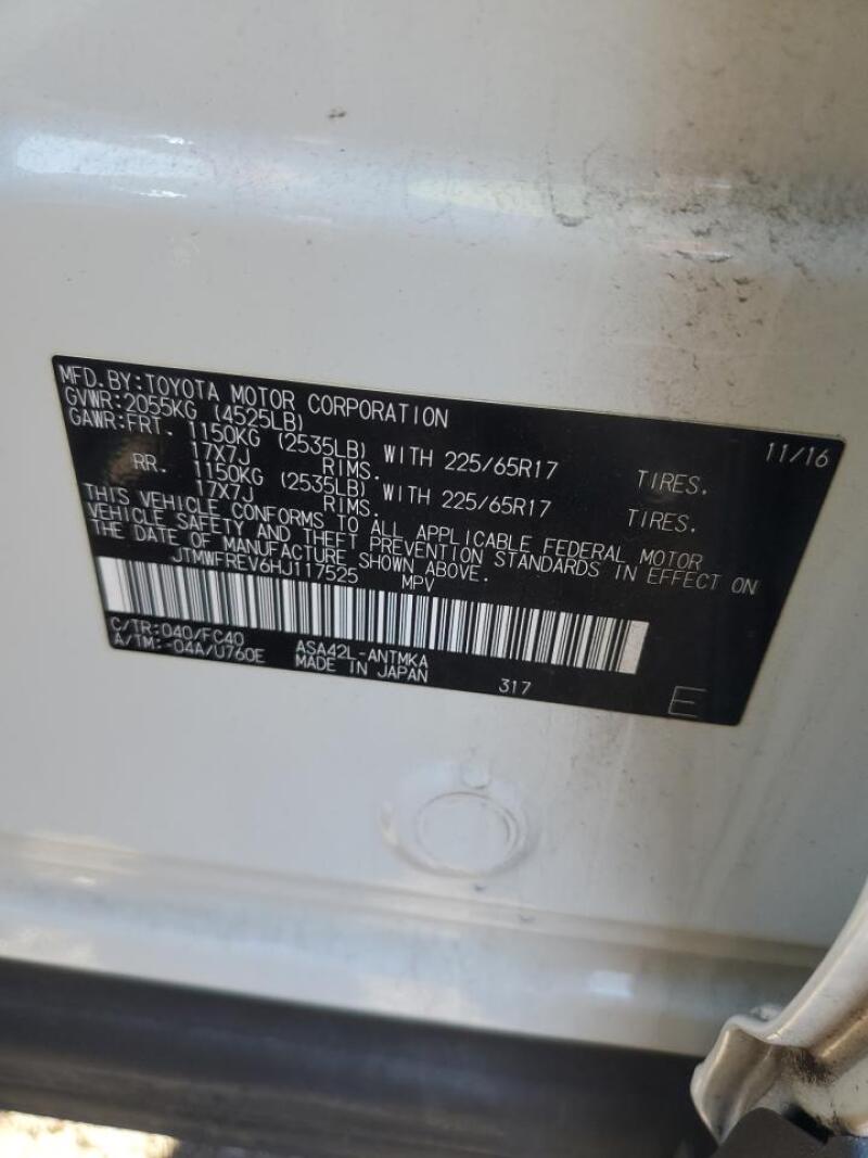 2017 TOYOTA RAV4 XLE - JTMWFREV6HJ117525 | SeoVin.biz