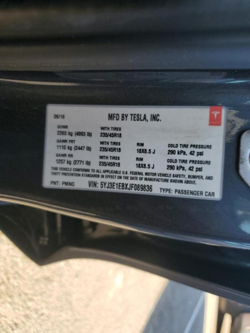 2018 TESLA MODEL 3 - 5YJ3E1EBXJF089836 | SeoVin.biz