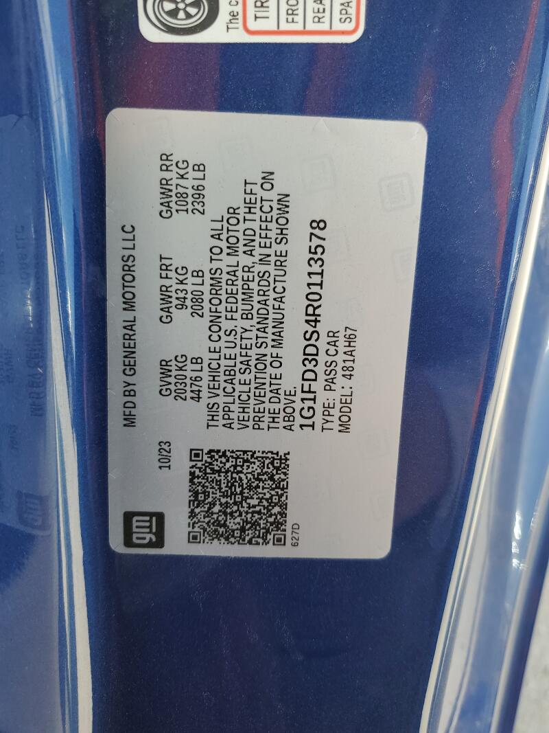 2024 CHEVROLET CAMARO LT - 1G1FD3DS4R0113578 | SeoVin.biz