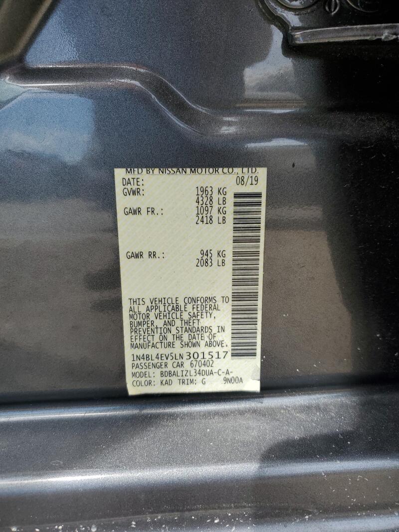 2020 NISSAN ALTIMA SL - 1N4BL4EV5LN301517 | SeoVin.biz