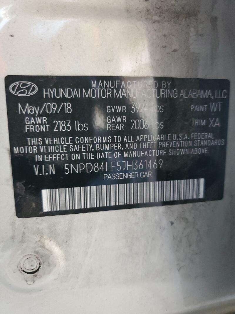 2018 HYUNDAI ELANTRA SEL - 5NPD84LF5JH361469 | SeoVin.biz