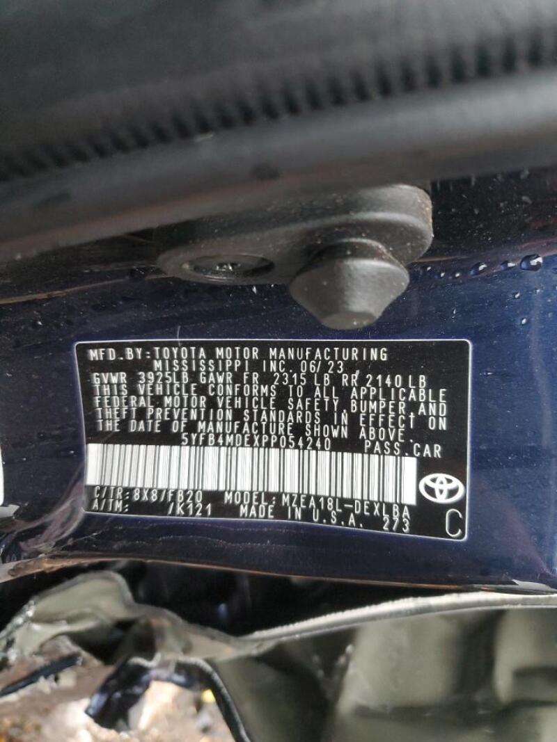 2023 TOYOTA COROLLA LE - 5YFB4MDEXPP054240 | SeoVin.biz