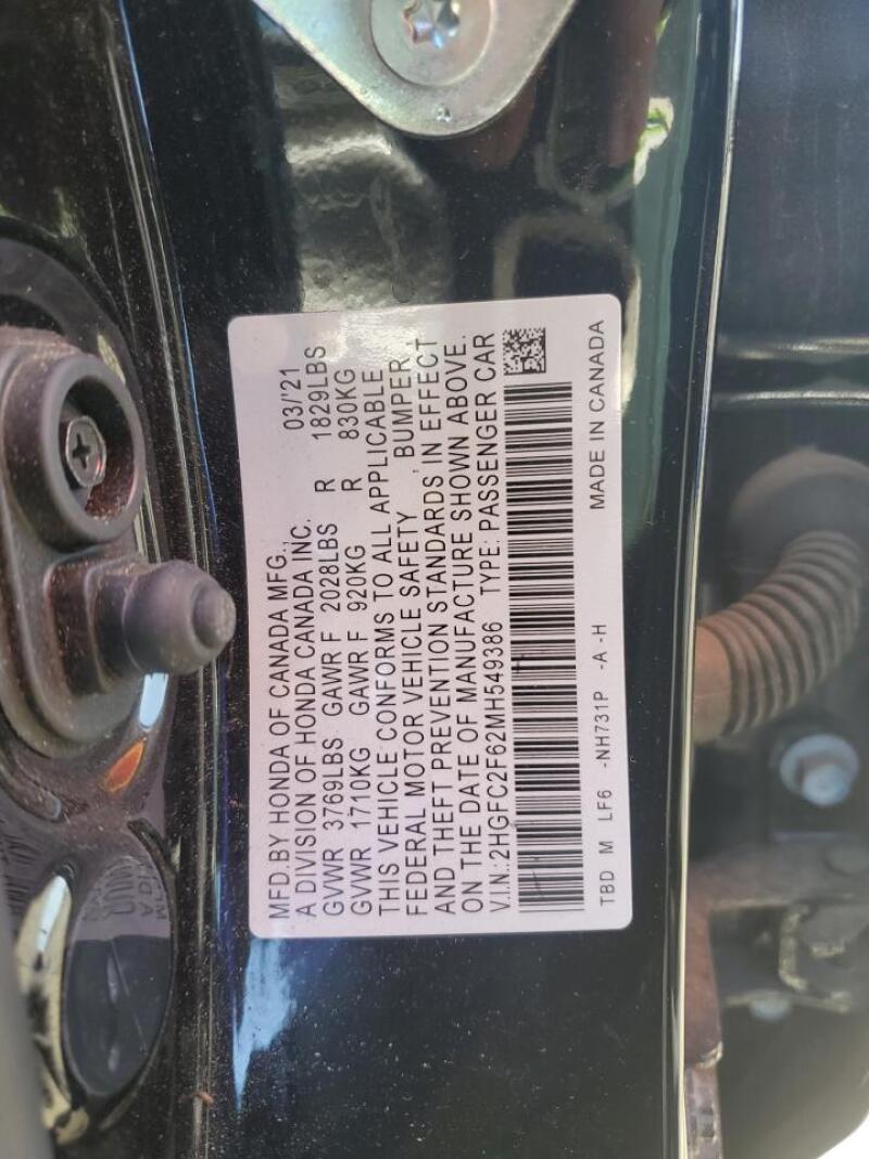 2021 HONDA CIVIC LX - 2HGFC2F62MH549386 | SeoVin.biz