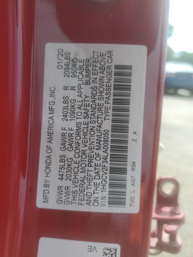 2020 HONDA ACCORD SPORT - 1HGCV2F34LA008050 | SeoVin.biz