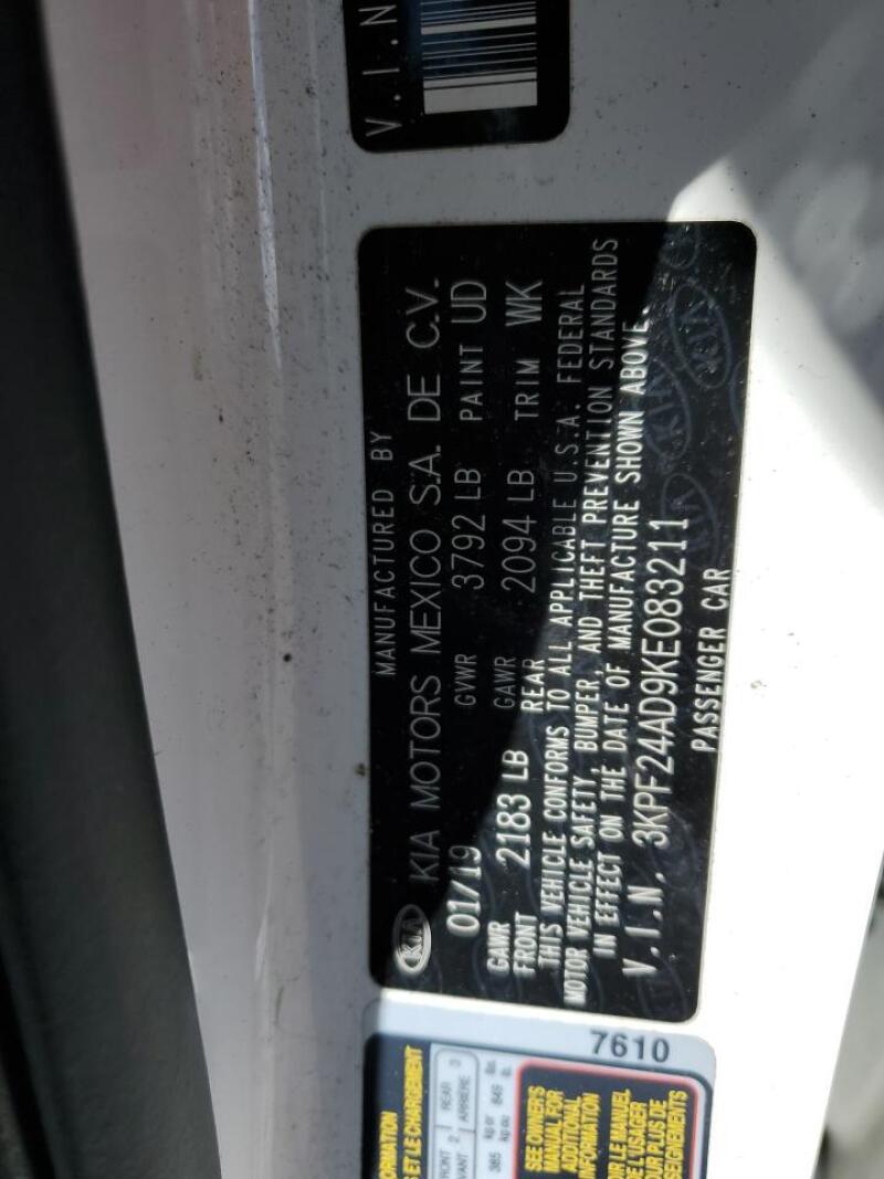 2019 KIA FORTE FE - 3KPF24AD9KE083211 | SeoVin.biz