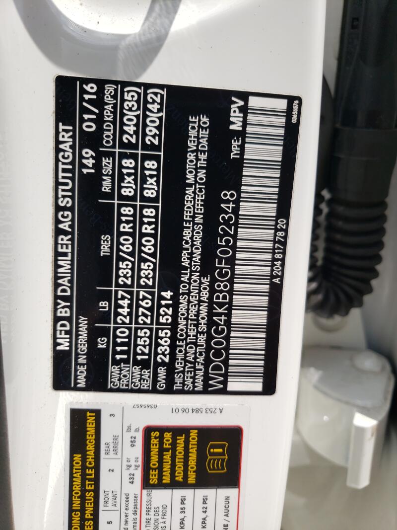 2016 MERCEDES-BENZ GLC 300 4MATIC - WDC0G4KB8GF052348 | SeoVin.biz