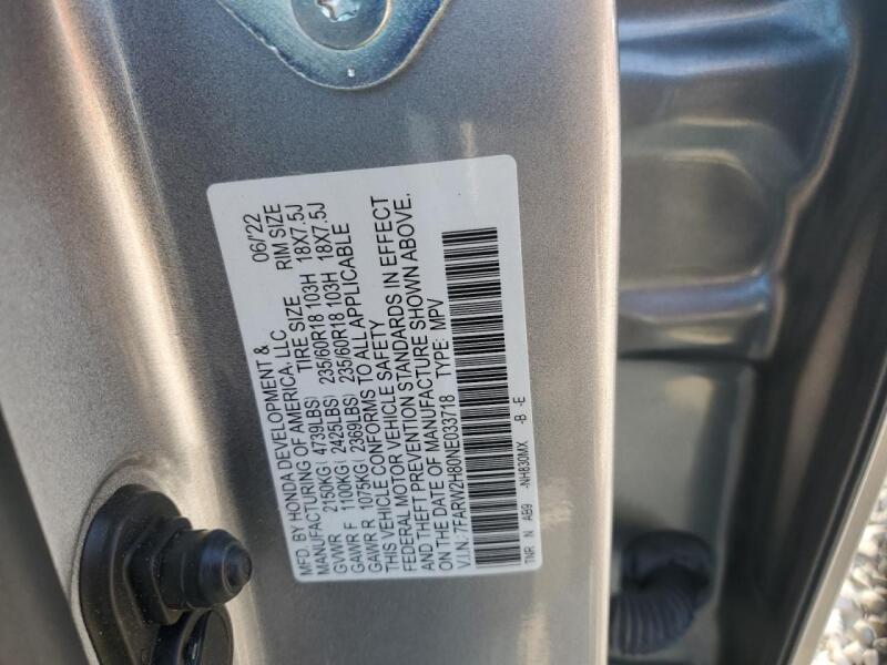 2022 HONDA CR-V EXL - 7FARW2H80NE033718 | SeoVin.biz