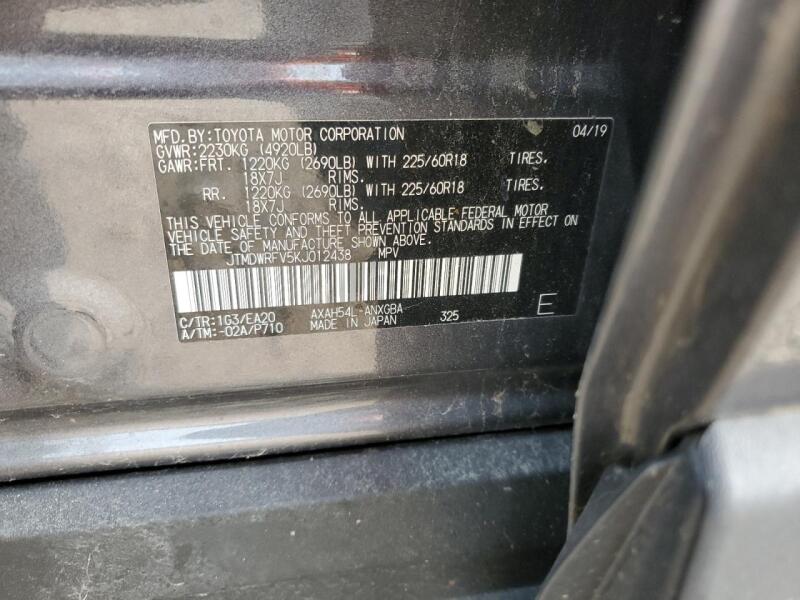 2019 TOYOTA RAV4 LIMITED - JTMDWRFV5KJ012438 | SeoVin.biz