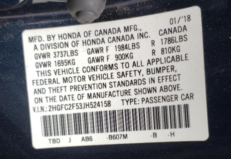 2018 HONDA CIVIC LX - 2HGFC2F53JH524158 | SeoVin.biz