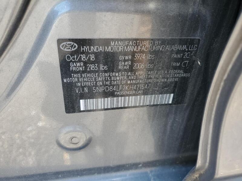 2019 HYUNDAI ELANTRA SEL - 5NPD84LF2KH421547 | SeoVin.biz