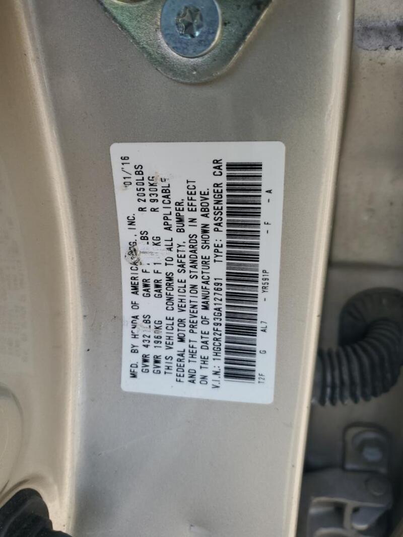 2016 HONDA ACCORD EXL - 1HGCR2F93GA127691 | SeoVin.biz