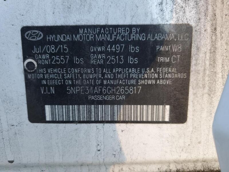 2016 HYUNDAI SONATA SPORT - 5NPE34AF6GH265817 | SeoVin.biz