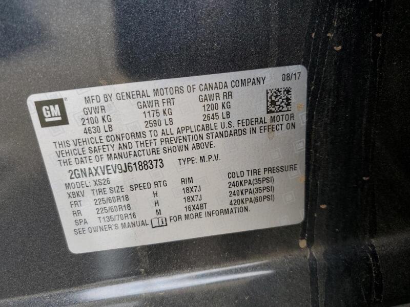 2018 CHEVROLET EQUINOX PREMIER - 2GNAXVEV9J6188373 | SeoVin.biz