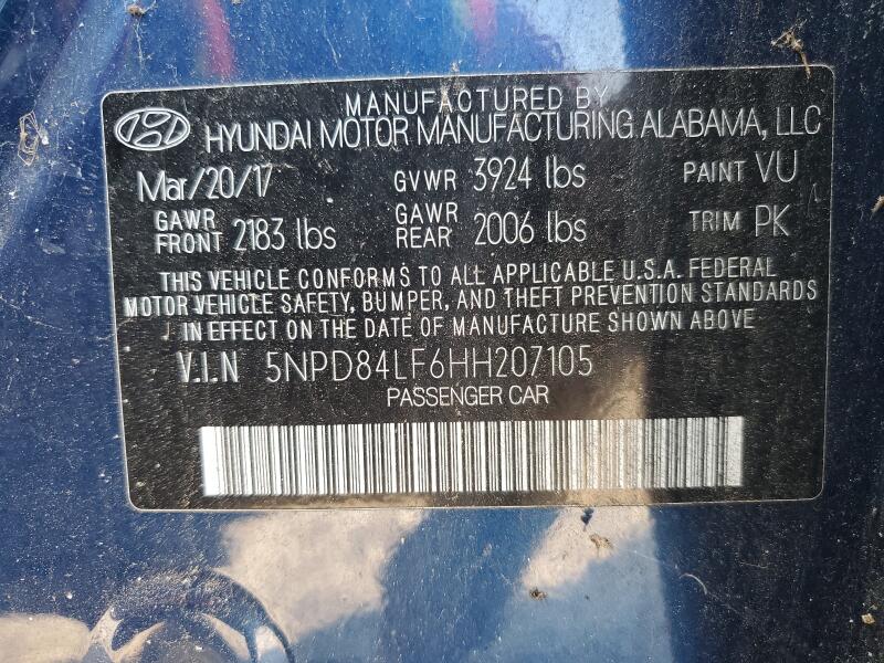 2017 HYUNDAI ELANTRA SE - 5NPD84LF6HH207105 | SeoVin.biz