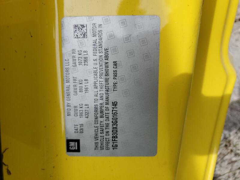 2016 CHEVROLET CAMARO LT - 1G1FB3DX3G0167145 | SeoVin.biz