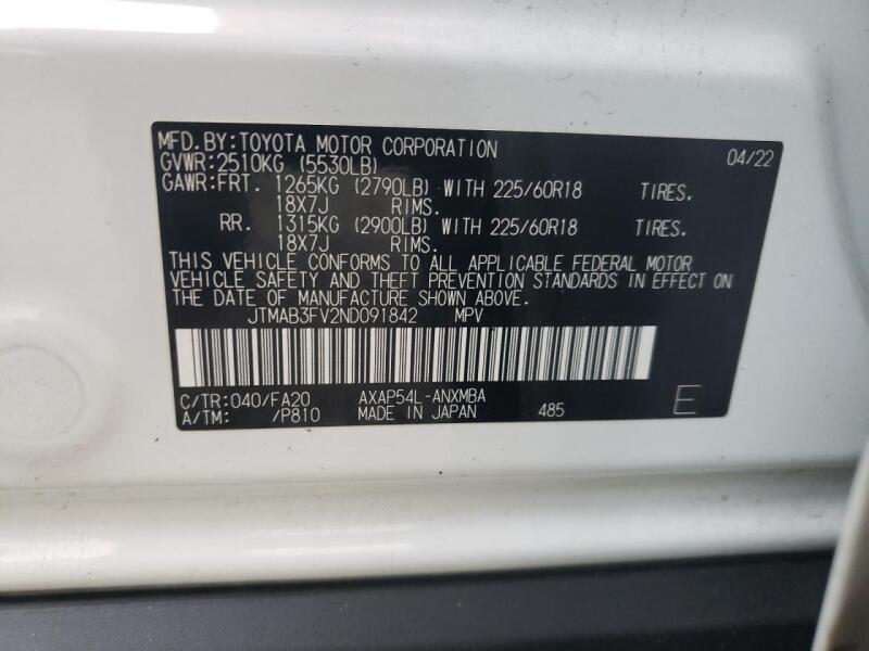 2022 TOYOTA RAV4 PRIME SE - JTMAB3FV2ND091842 | SeoVin.biz