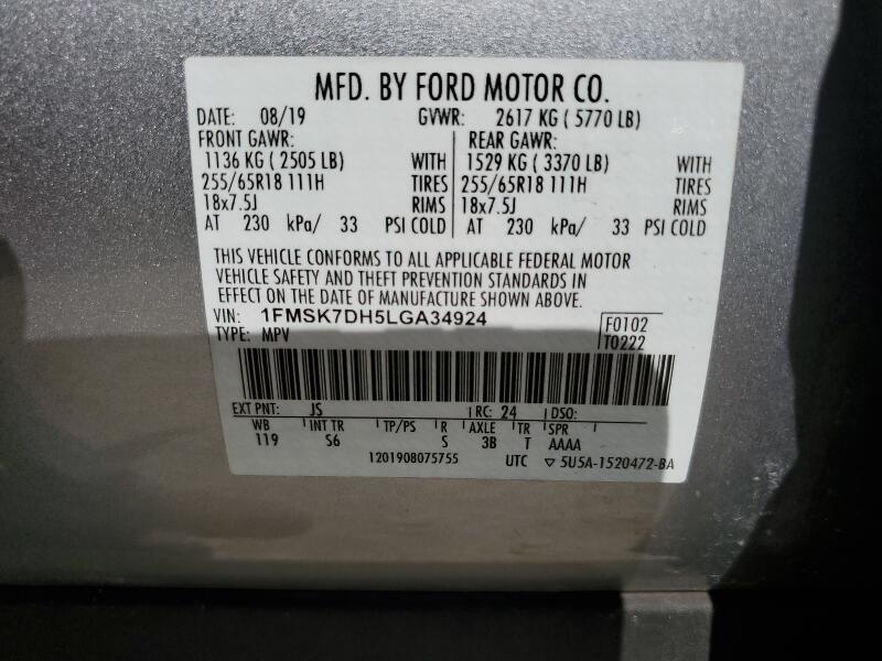 2020 FORD EXPLORER XLT - 1FMSK7DH5LGA34924 | SeoVin.biz