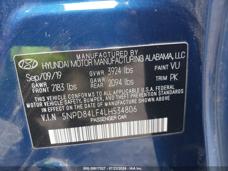 2020 HYUNDAI ELANTRA SEL - 5NPD84LF4LH534806 | SeoVin.biz