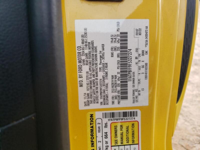 2015 FORD MUSTANG GT - 1FATP8FF9F5327274 | SeoVin.biz