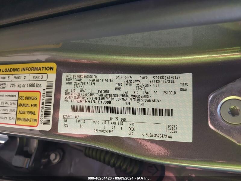 2024 FORD RANGER XLT - 1FTER4HH1RLE18009 | SeoVin.biz