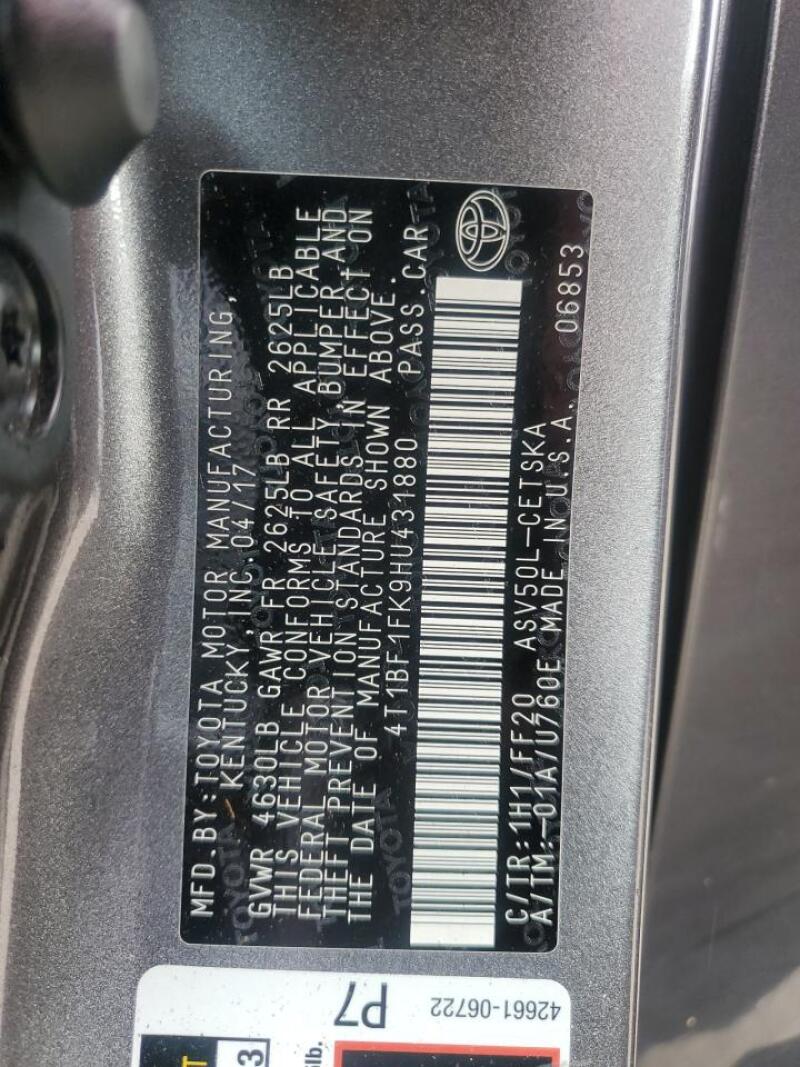 2017 TOYOTA CAMRY LE - 4T1BF1FK9HU431880 | SeoVin.biz