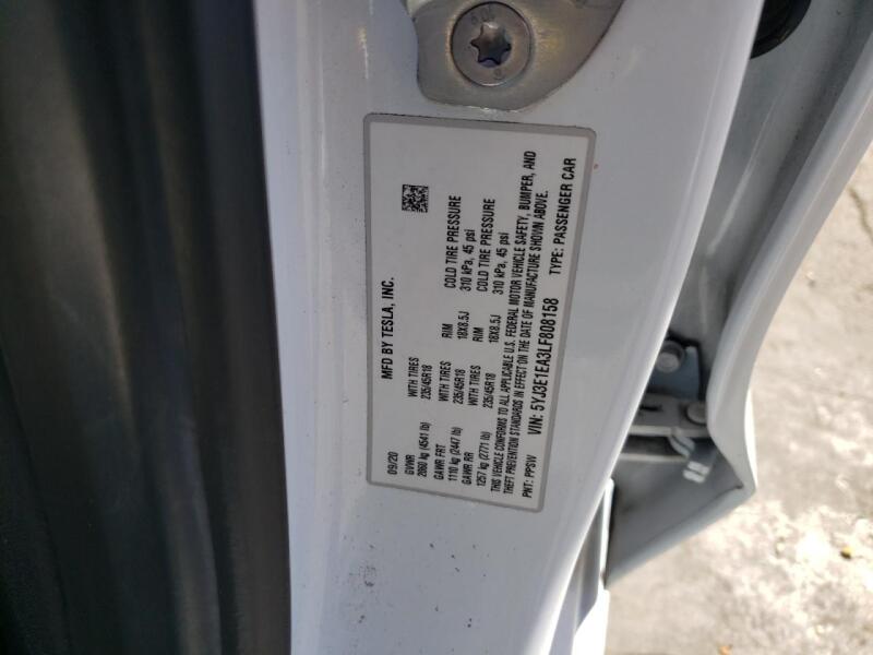 2020 TESLA MODEL 3 - 5YJ3E1EA3LF808158 | SeoVin.biz