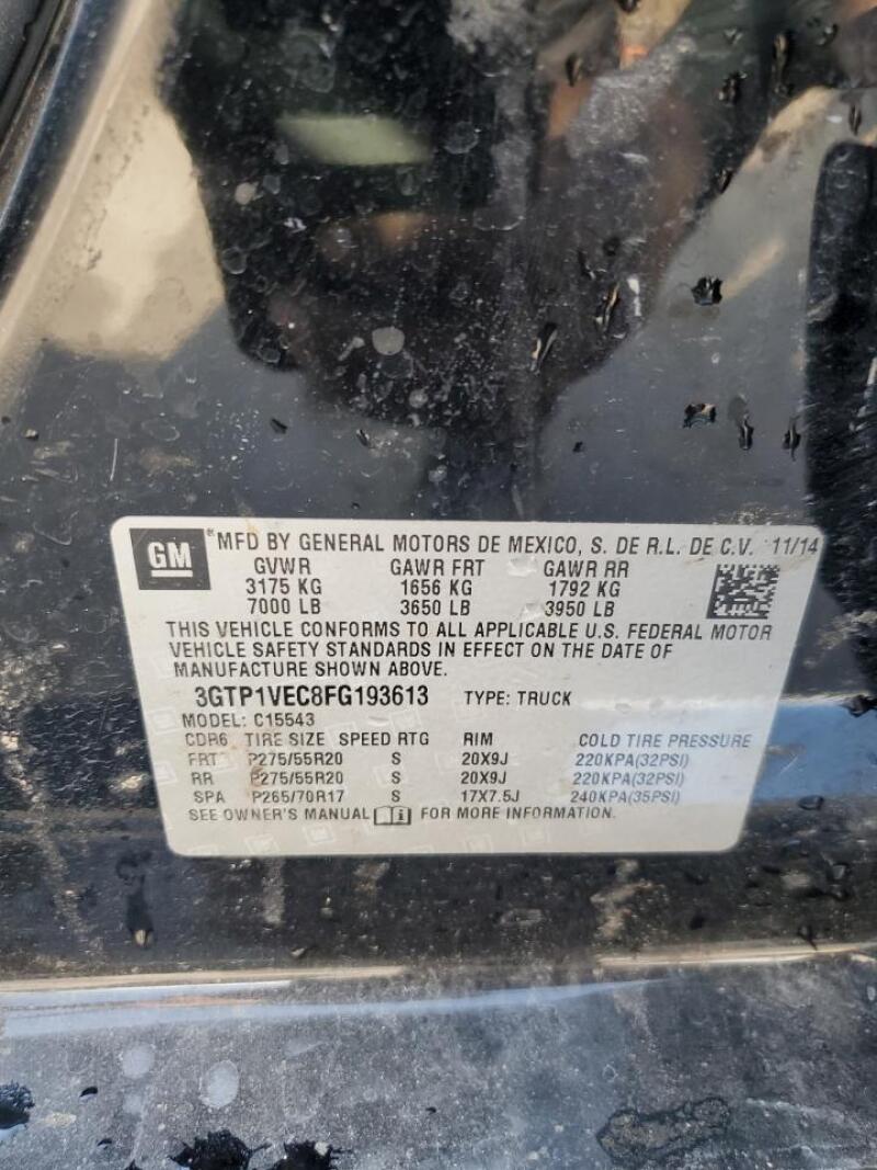 2015 GMC SIERRA C1500 SLT - 3GTP1VEC8FG193613 | SeoVin.biz