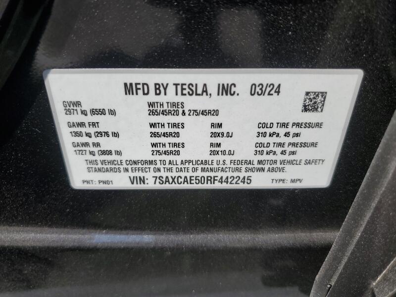 2024 TESLA MODEL X - 7SAXCAE50RF442245 | SeoVin.biz
