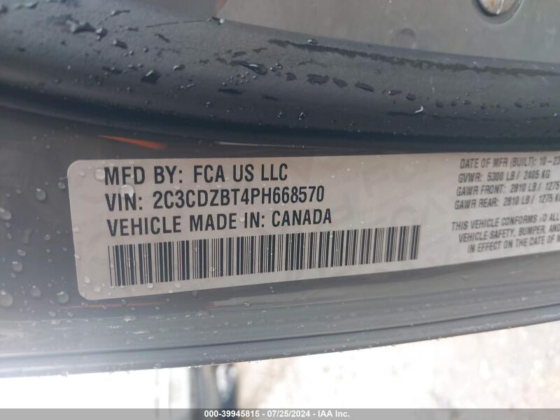 2023 DODGE CHALLENGER R/T - 2C3CDZBT4PH668570 | SeoVin.biz