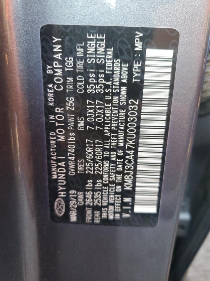 2019 HYUNDAI TUCSON LIMITED - KM8J3CA47KU003032 | SeoVin.biz