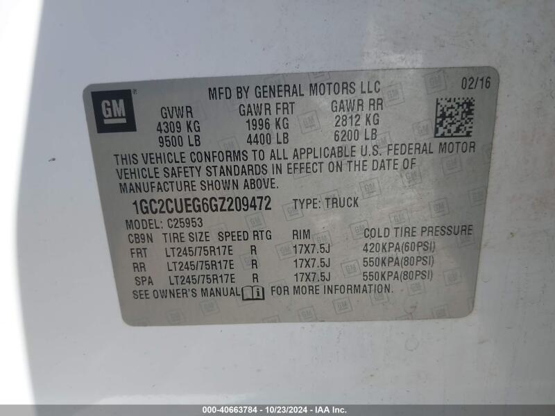 2016 CHEVROLET SILVERADO 2500HD WT - 1GC2CUEG6GZ209472 | SeoVin.biz