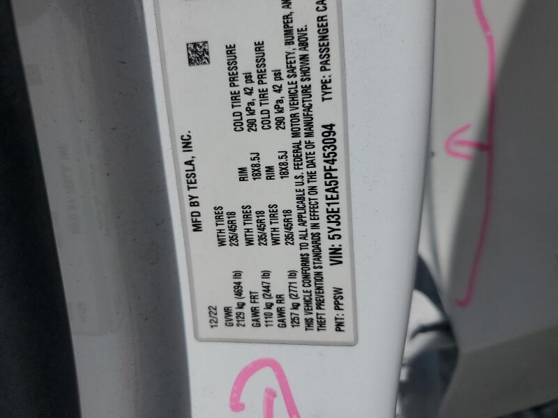 2023 TESLA MODEL 3 - 5YJ3E1EA5PF453094 | SeoVin.biz
