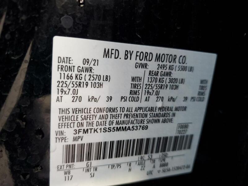 2021 FORD MUSTANG MACH-E SELECT - 3FMTK1SS5MMA53769 | SeoVin.biz